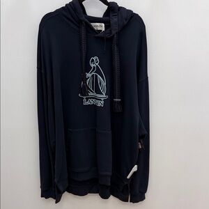 Lanvin Men's Navy Hoodie Sweater